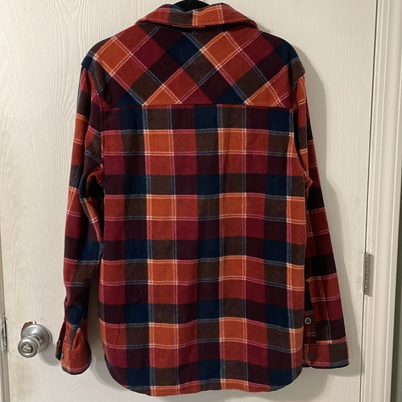 Dry Goods Unisex Heavyweight Plaid Flannel Red, Navy, Orange Size Medium - Picture 7 of 8